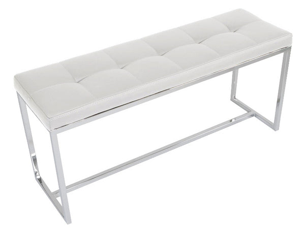Padded Narrow Bench - White