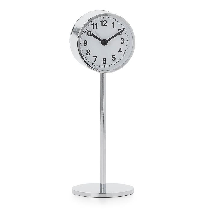 Radius Tabletop Alarm Clock On Stand - Chrome
