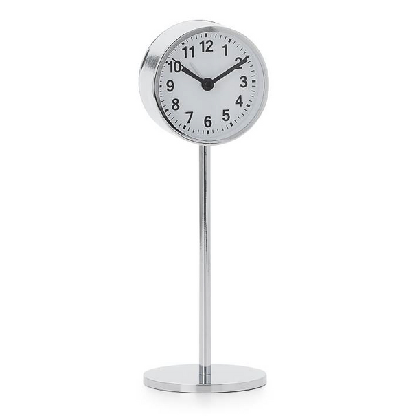 Radius Tabletop Alarm Clock On Stand - Chrome