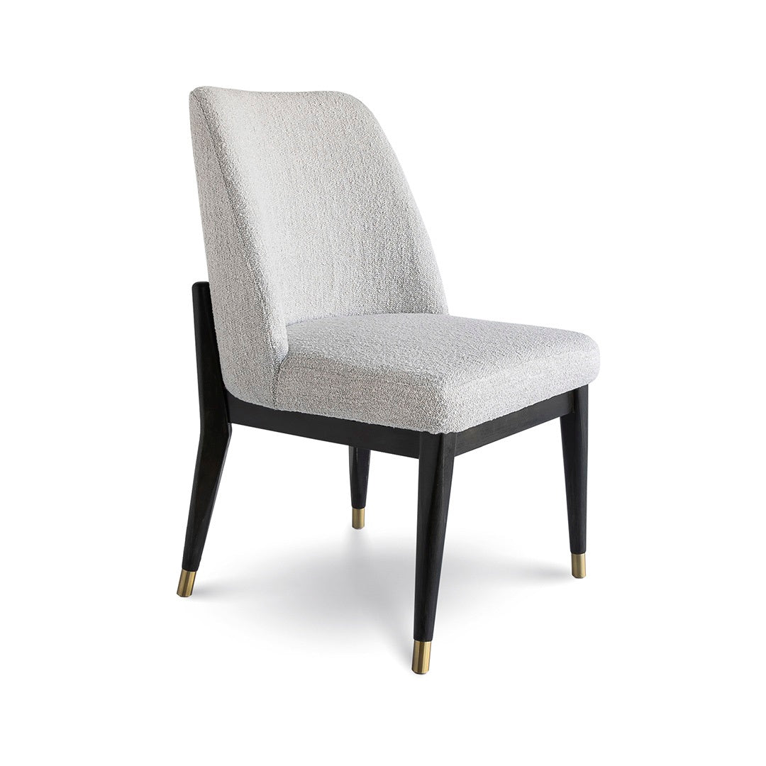 Fawcett Dining Chair – Taupe Boucle/Black Base