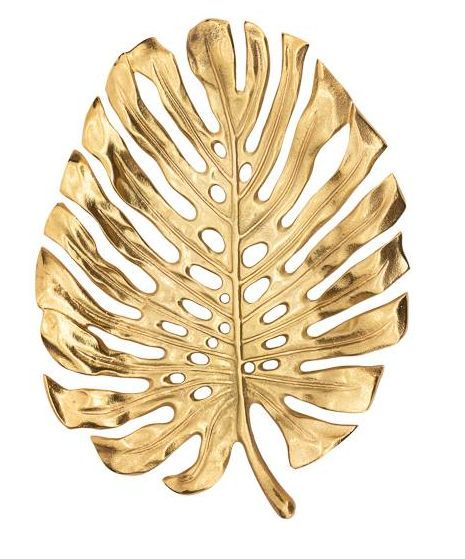 Lux Monstera Gold Leaf Wall Platter - Small