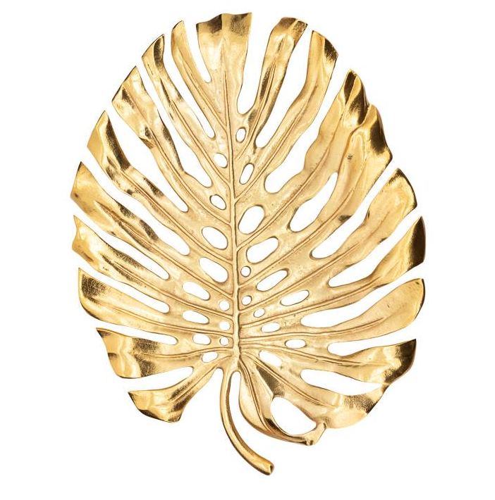 Lux Monstera Gold Leaf Wall Platter - Large