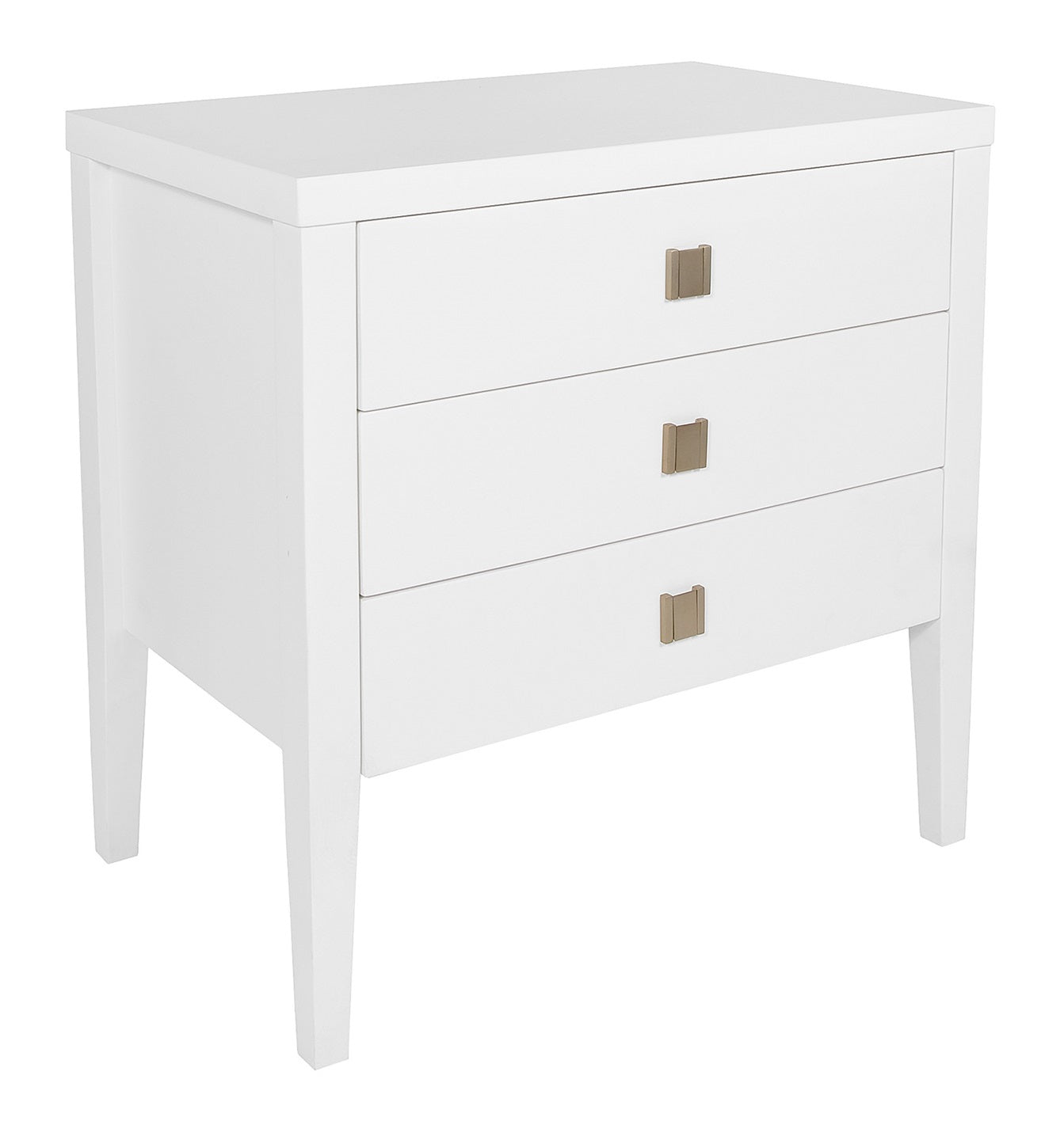 Katherine Accent Table – 3 Drawer Dresser – White