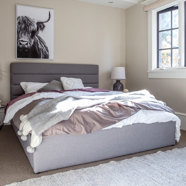 Danny King Bed – Greige