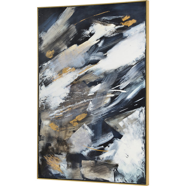 Westmount Canvas Wall Art – Abstract Painting with Gold Leaf (Floor Model)