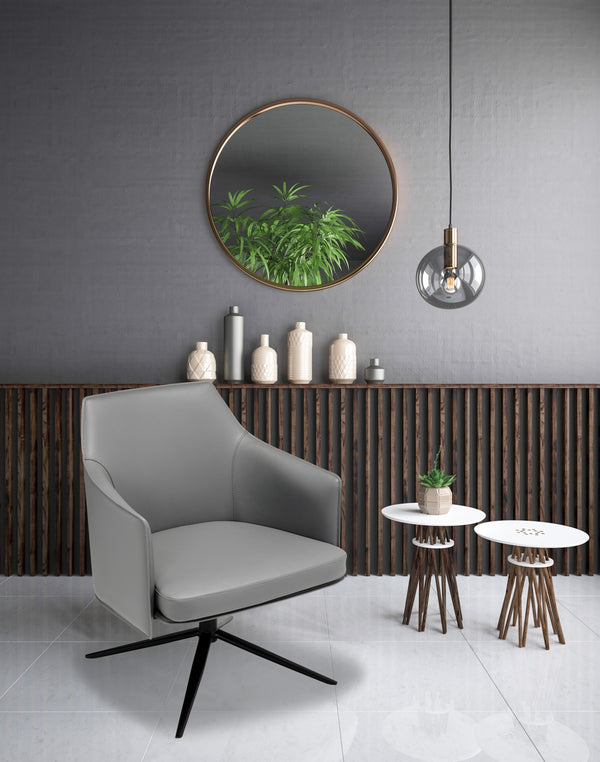 Riven Swivel Dining Chair - Steel