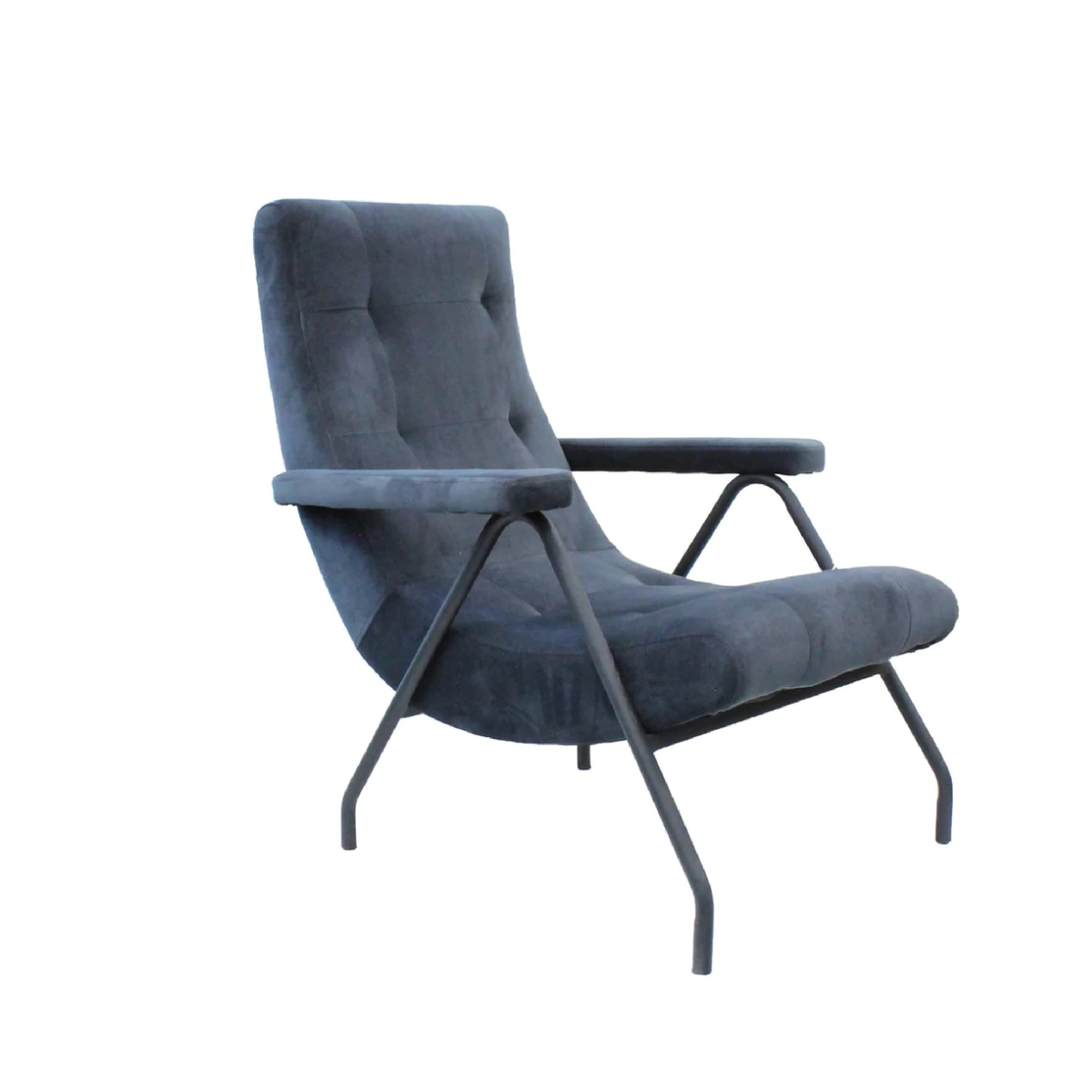Retro Lounge Chair - Dark Grey Velvet