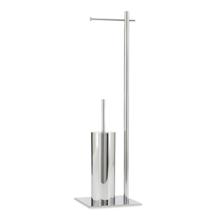 Vero Chrome Standing Toilet Paper And Brush Holder