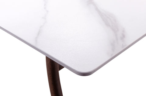 Caribou Rectangle White Sintered Stone Dining Table