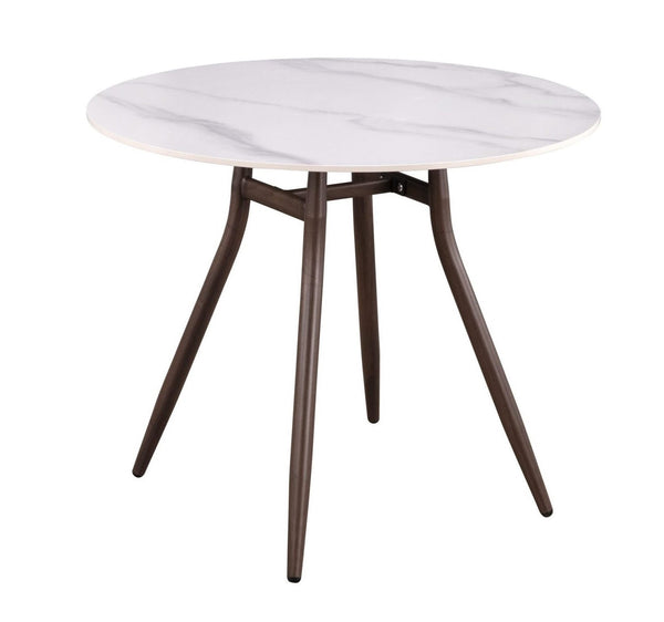 Caribou Round White Sintered Dining Table