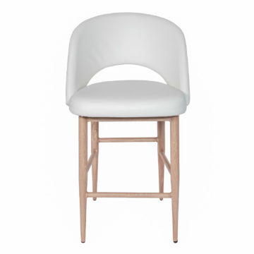 Harry Counter Stool - White/White Oak Base