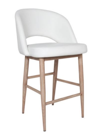 Harry Counter Stool - White/White Oak Base